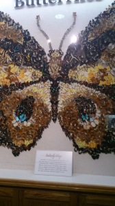 Butterfly at The Bean Museum, made of individual butterflies.