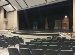 The auditorium in which assemblies take place at Orem High School